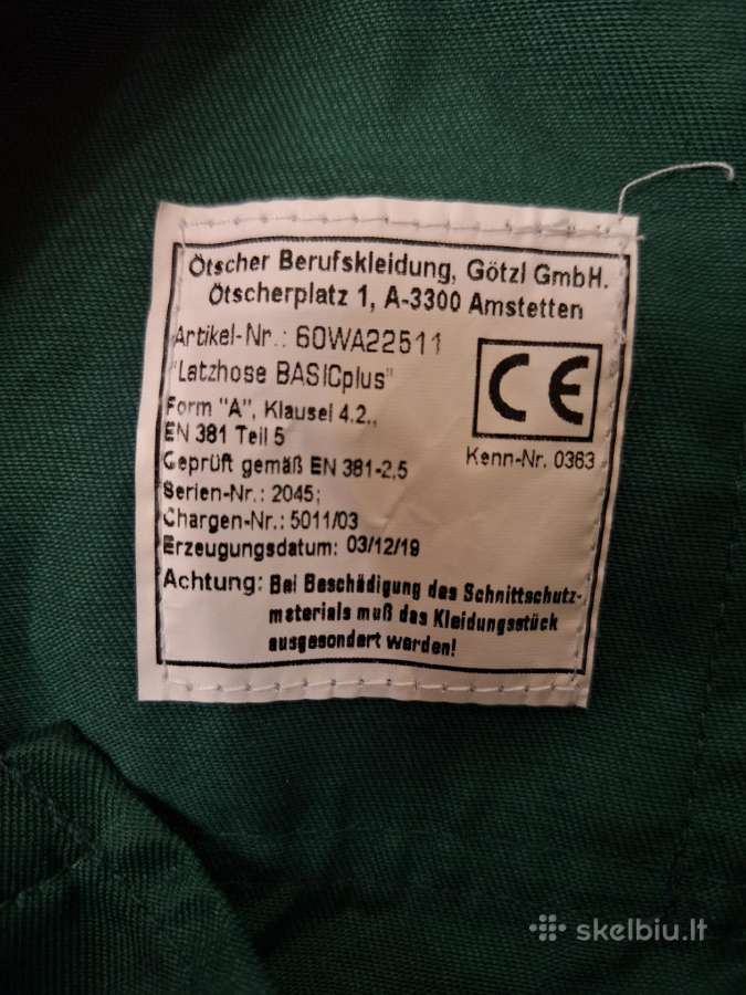 Miškininko, medžių pjovėjo kombinezonas naujas - nuotraukos Nr. 6