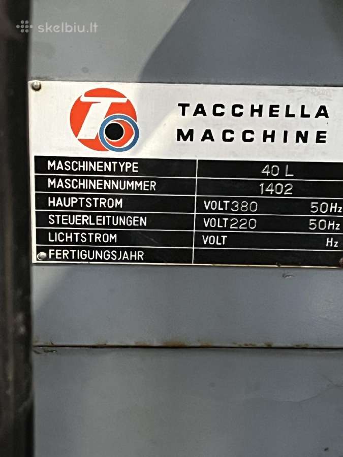 Universalios galandimo staklės Tacchella 40lr - nuotraukos Nr. 6