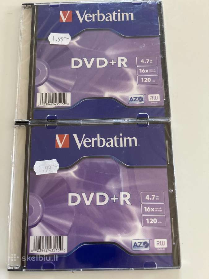 Verbatim du tušti dvd+r diskai