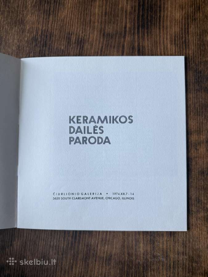 Keramikos dailės parodos katalogas 1974 - nuotraukos Nr. 2