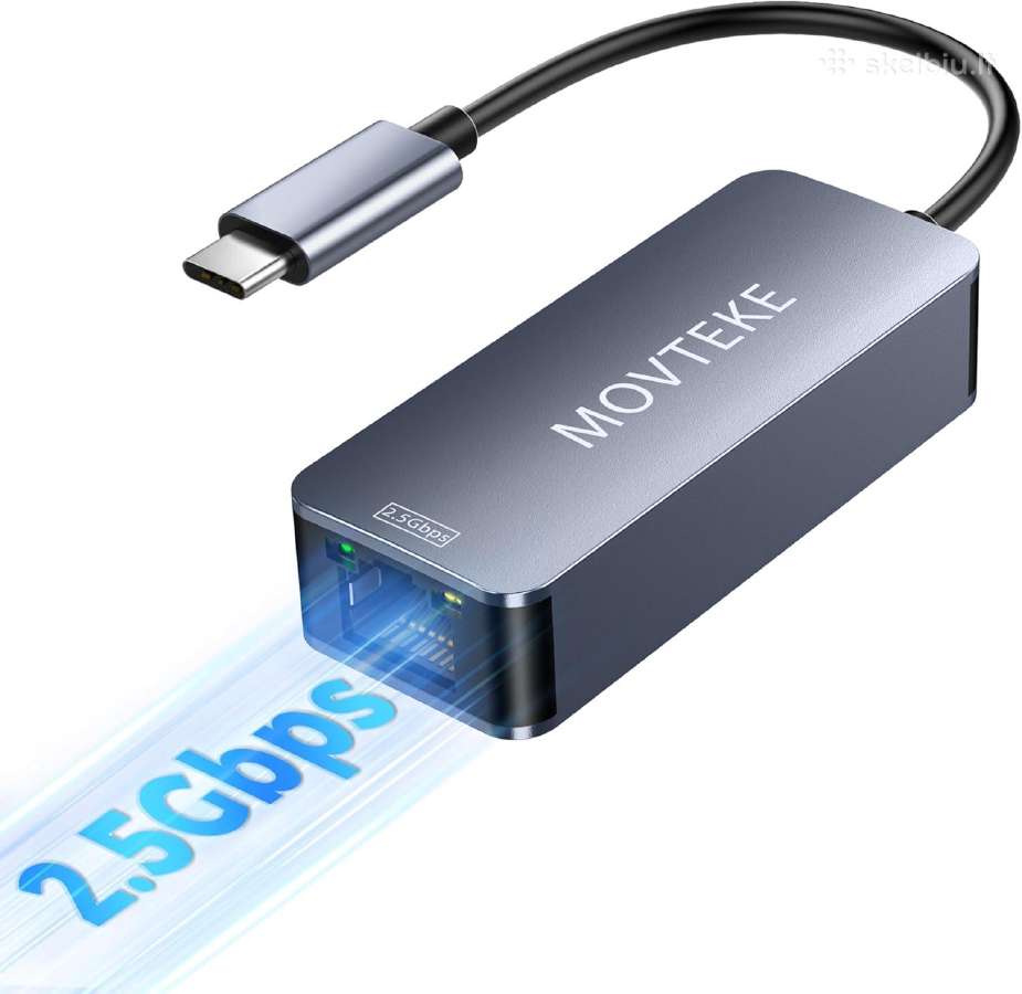Adapteris tinklo Usb-c 3 - Rj45. 2.5gbps