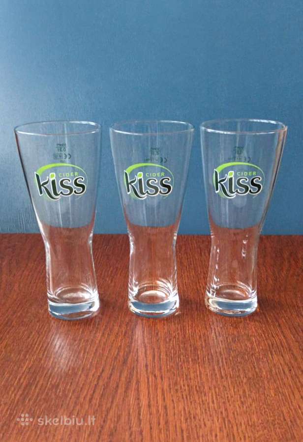 Taurės sidrui, 300ml, 3vnt. Kiss.