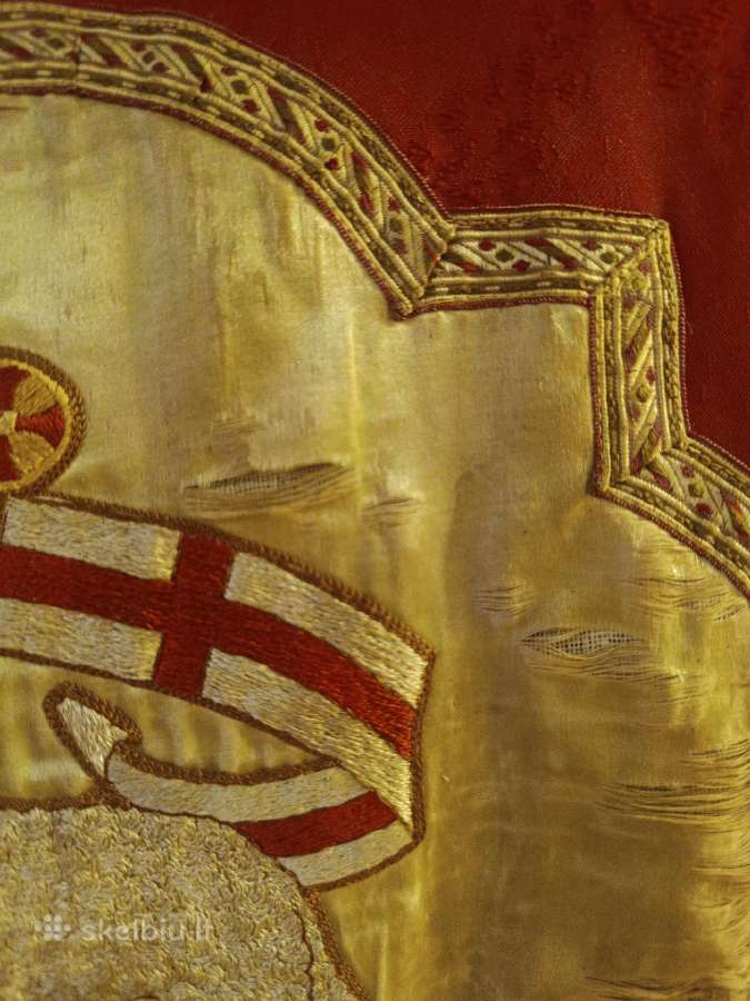 Bažnytinė liturginė vėliava su Agnus Dei XX a. v - nuotraukos Nr. 5