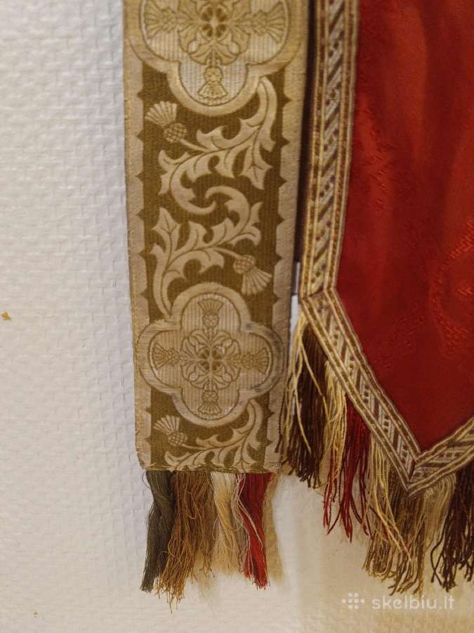 Bažnytinė liturginė vėliava su Agnus Dei XX a. v - nuotraukos Nr. 8