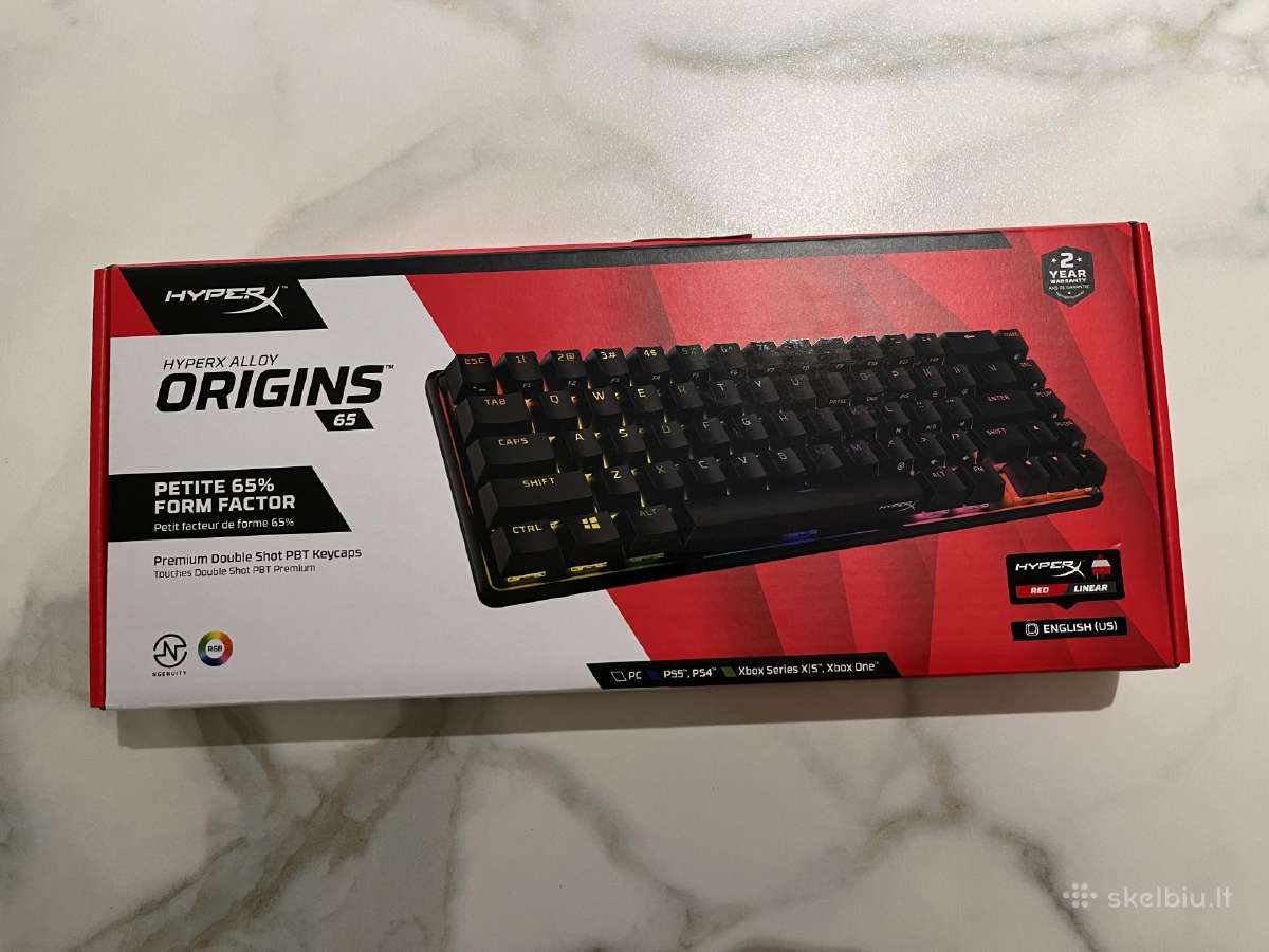 Hyperx Origins 65 Red Linear English Klaviatūra