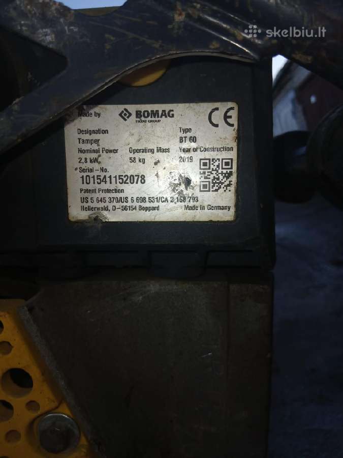 Vibrokoja Bomag Bt60 2019m - nuotraukos Nr. 5