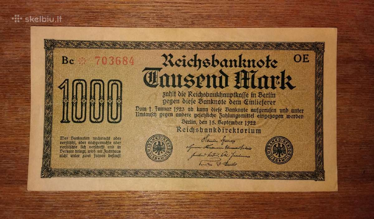 Vokietijos 1.000 markių banknotas