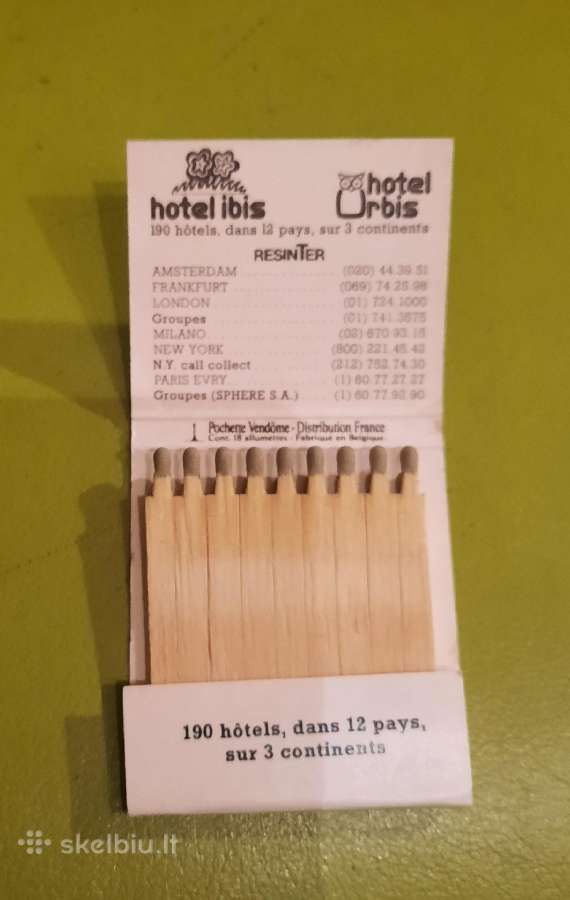 Rem. Degtukų dėžutė knygelė Ibis/orbis hotel - nuotraukos Nr. 3