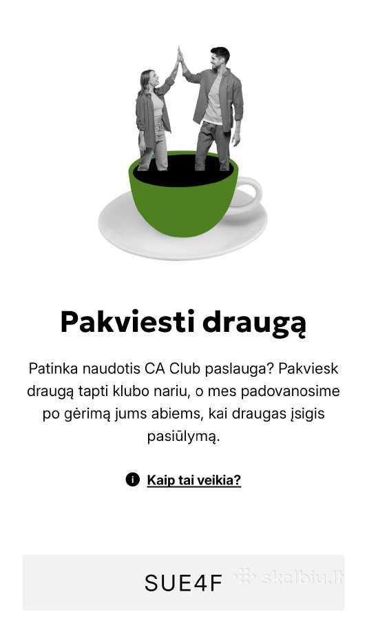 Ca Club kvietimo kodas
