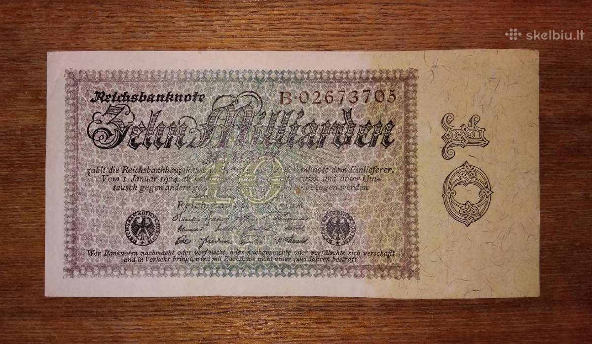 Vokietijos 10 mlrd markių banknotas