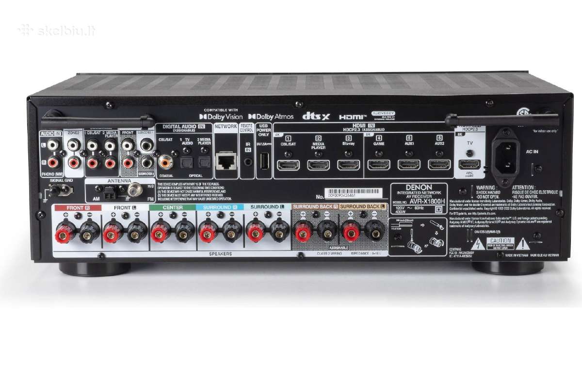 Denon Avr-x1800h 7.2 kanalo receiveris - nuotraukos Nr. 2