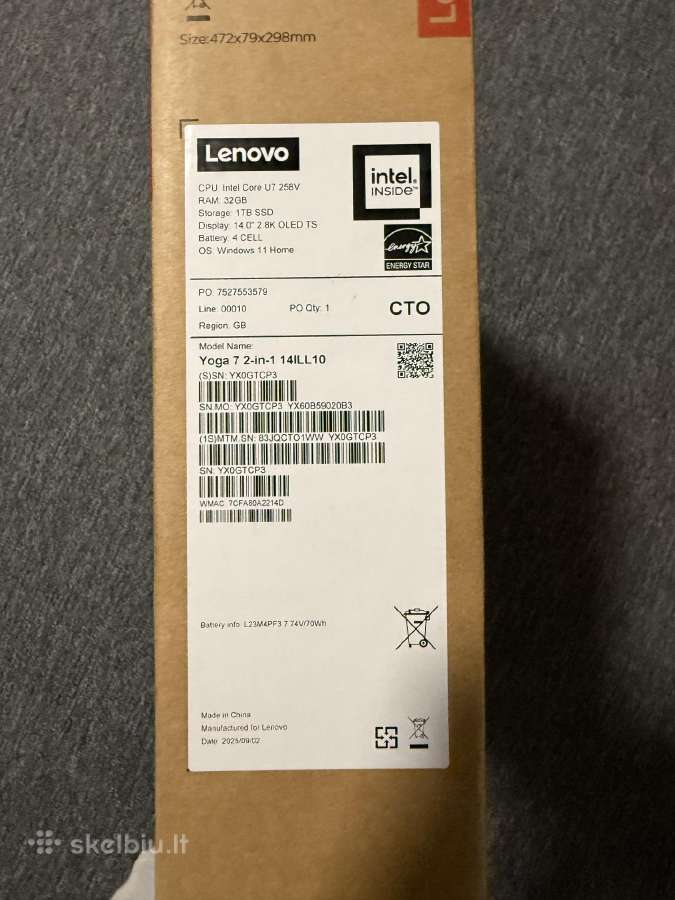Lenovo Yoga 7 2-in-1 14ill10 Ultra 7 258v