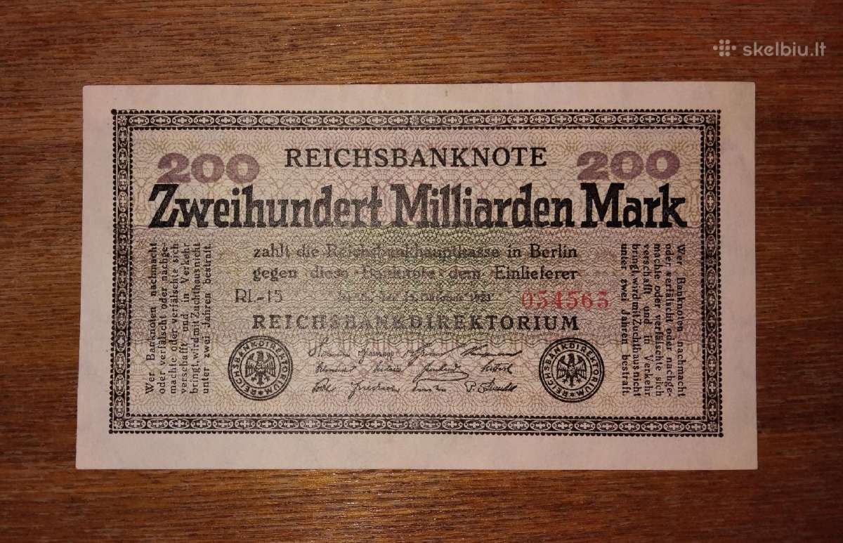 Vokietijos 200 mlrd markių banknotas