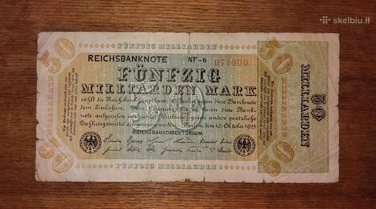 Vokietijos 50 mlrd markių banknotas