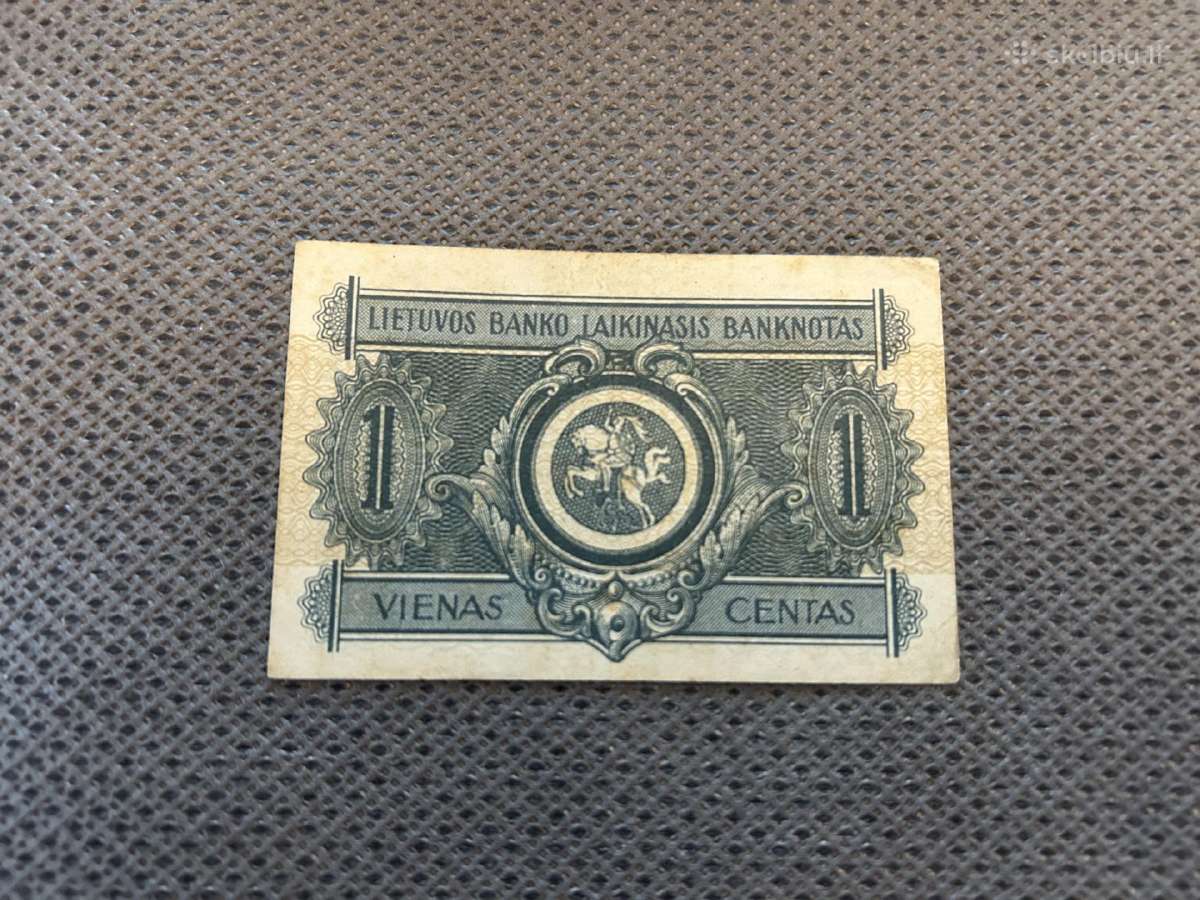 1 cento banknotas 1922 m. - nuotraukos Nr. 2