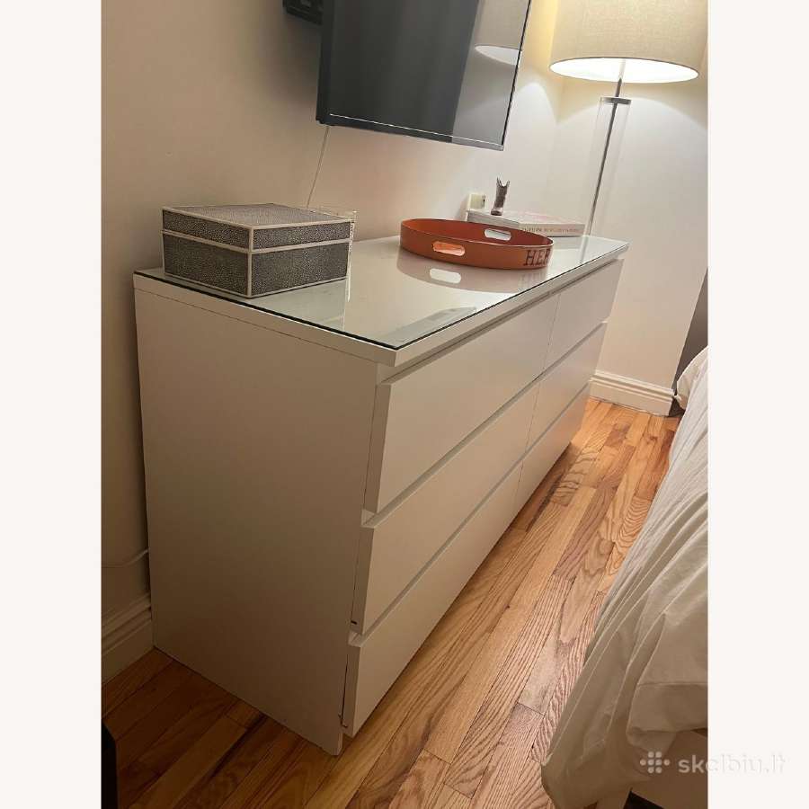 Ikea Malm baltas stiklas 80x48 cm - nuotraukos Nr. 3