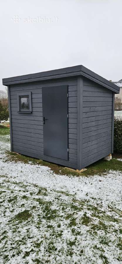 Medinis lauko sandėliukas 2x3m antracito spalva - nuotraukos Nr. 2