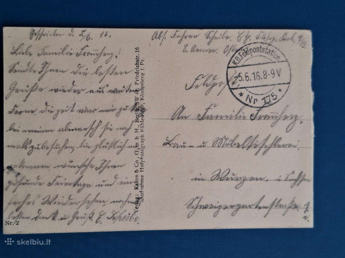 Lietuva 1916 m. Šiaulių Katedra, atvirukas - nuotraukos Nr. 2