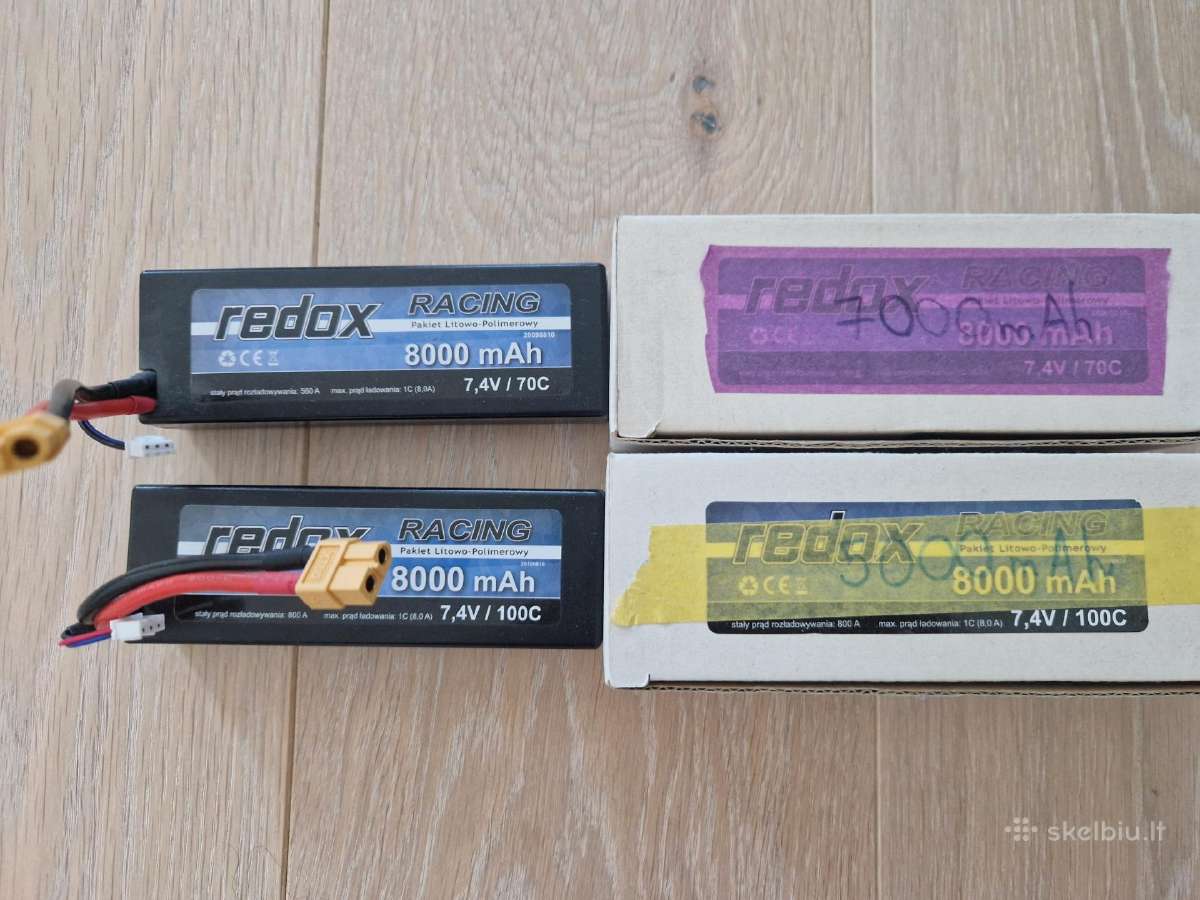 Naudotos Redox Li-po baterijos