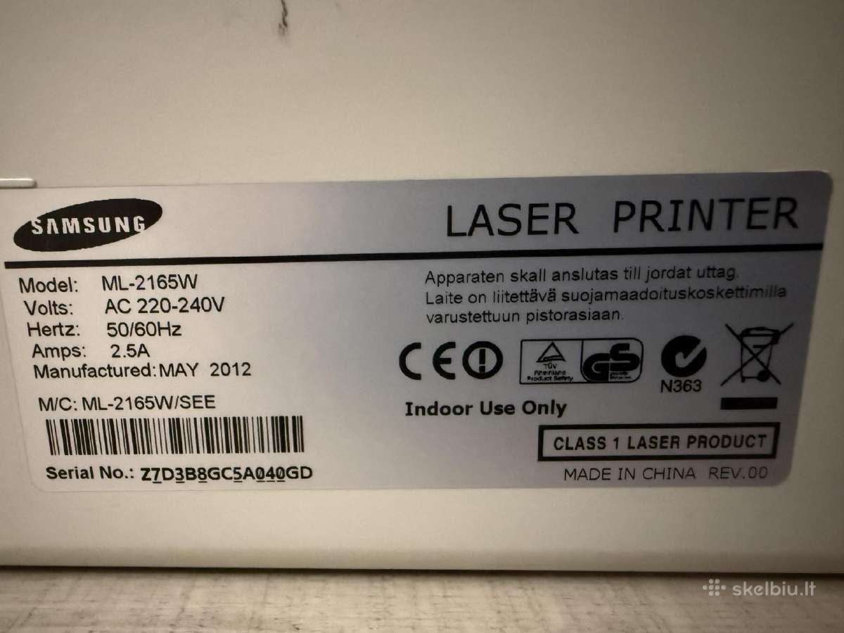 Spausdintuvas Samsung Ml-2165w - nuotraukos Nr. 3