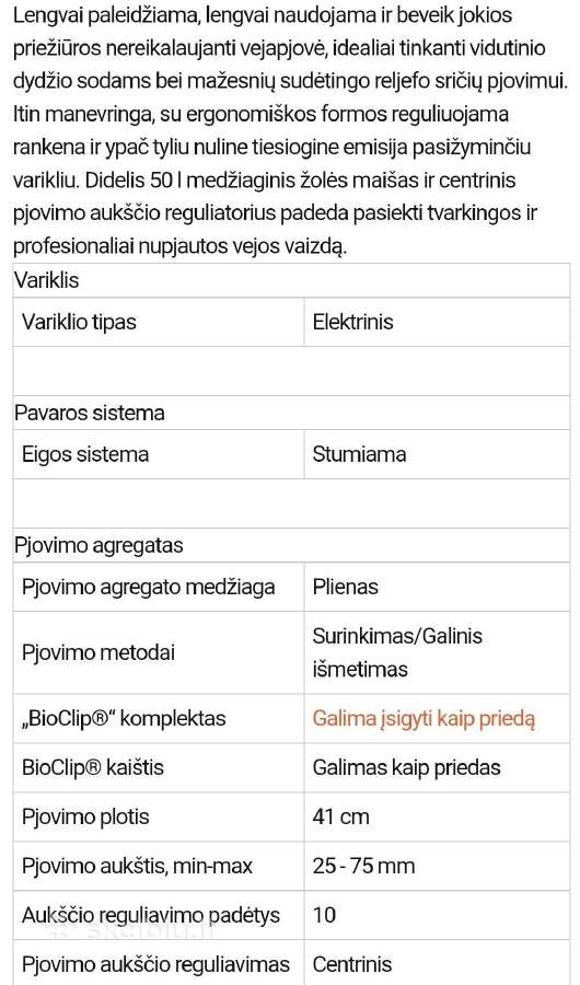 Elektrinė žolepjovė Husgvarna - nuotraukos Nr. 5