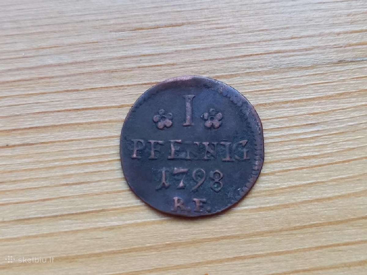 Vokietija- Hesenas- Darmštatas 1798 1 pfenigas - nuotraukos Nr. 2