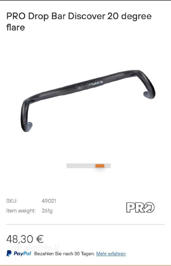 Pro Drop Bar Discover 20 degree flare gravel