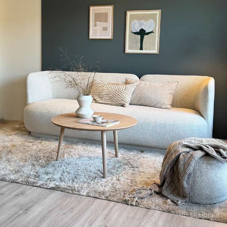 Buklė (boucle) / teddy audinio trivietė sofa