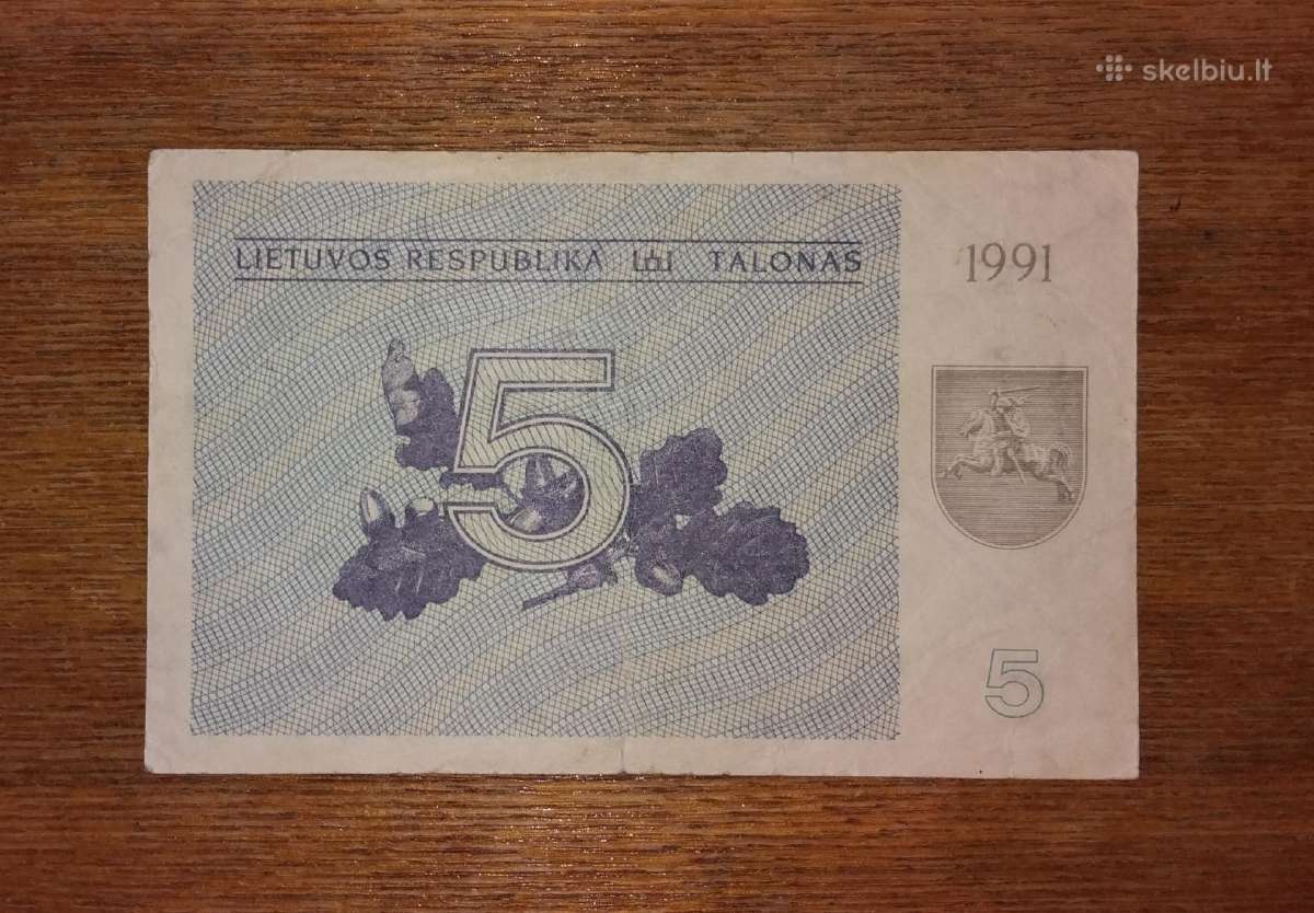 Lietuvos 5 talonu banknotas - nuotraukos Nr. 2