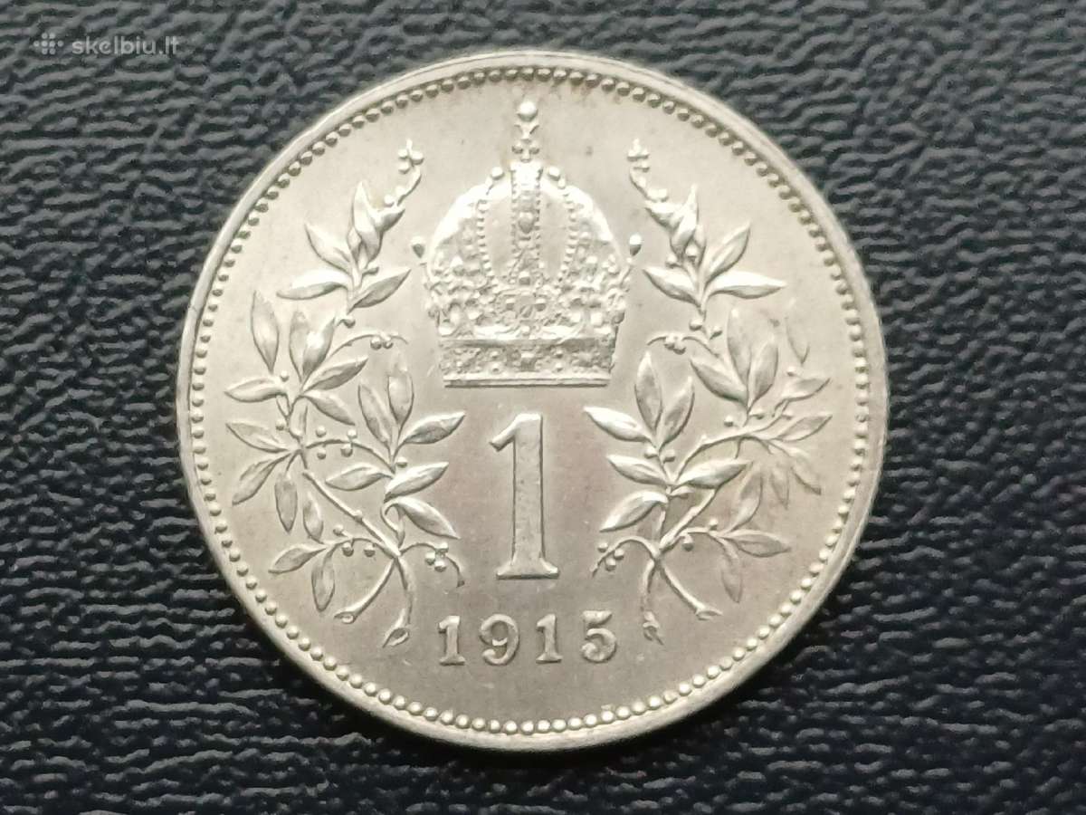 1 krona 1915m. Austrija sidabras