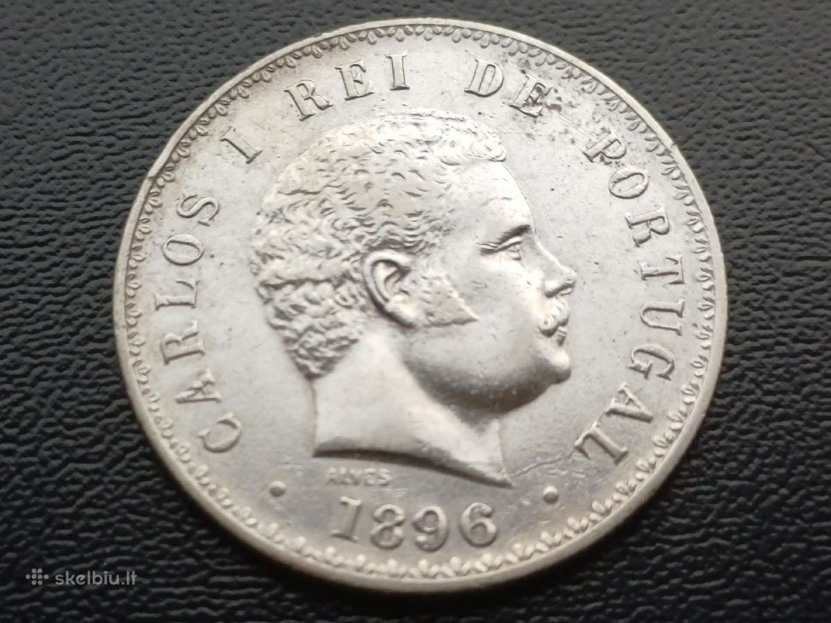 500 realų 1896m. Portugalija sidabras 917 - nuotraukos Nr. 2