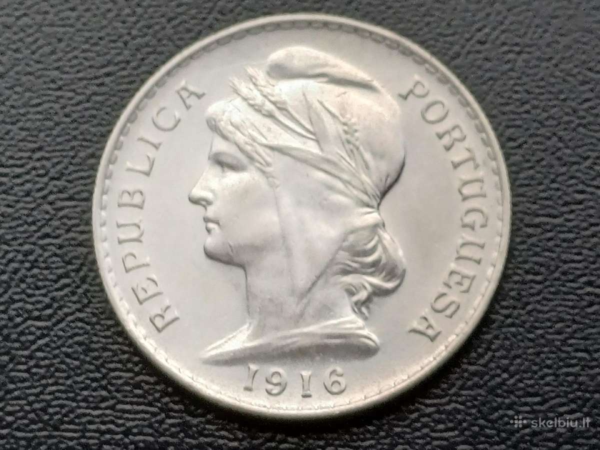 50 centavų 1916m. Portugalija sidabras 835 - nuotraukos Nr. 2