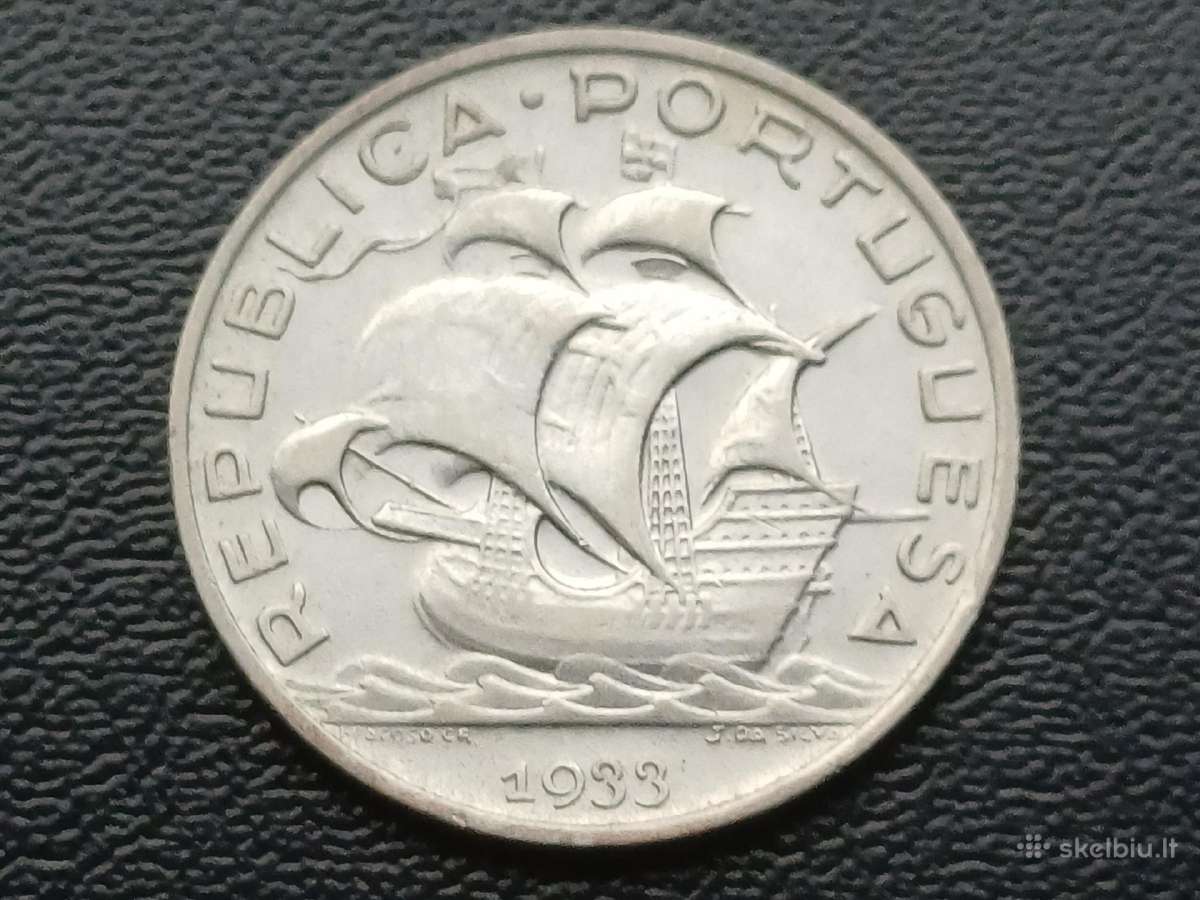 5 eskudai 1933m. Portugalija sidabras
