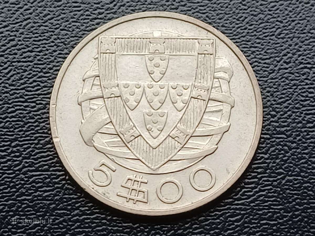 5 eskudai 1933m. Portugalija sidabras - nuotraukos Nr. 2
