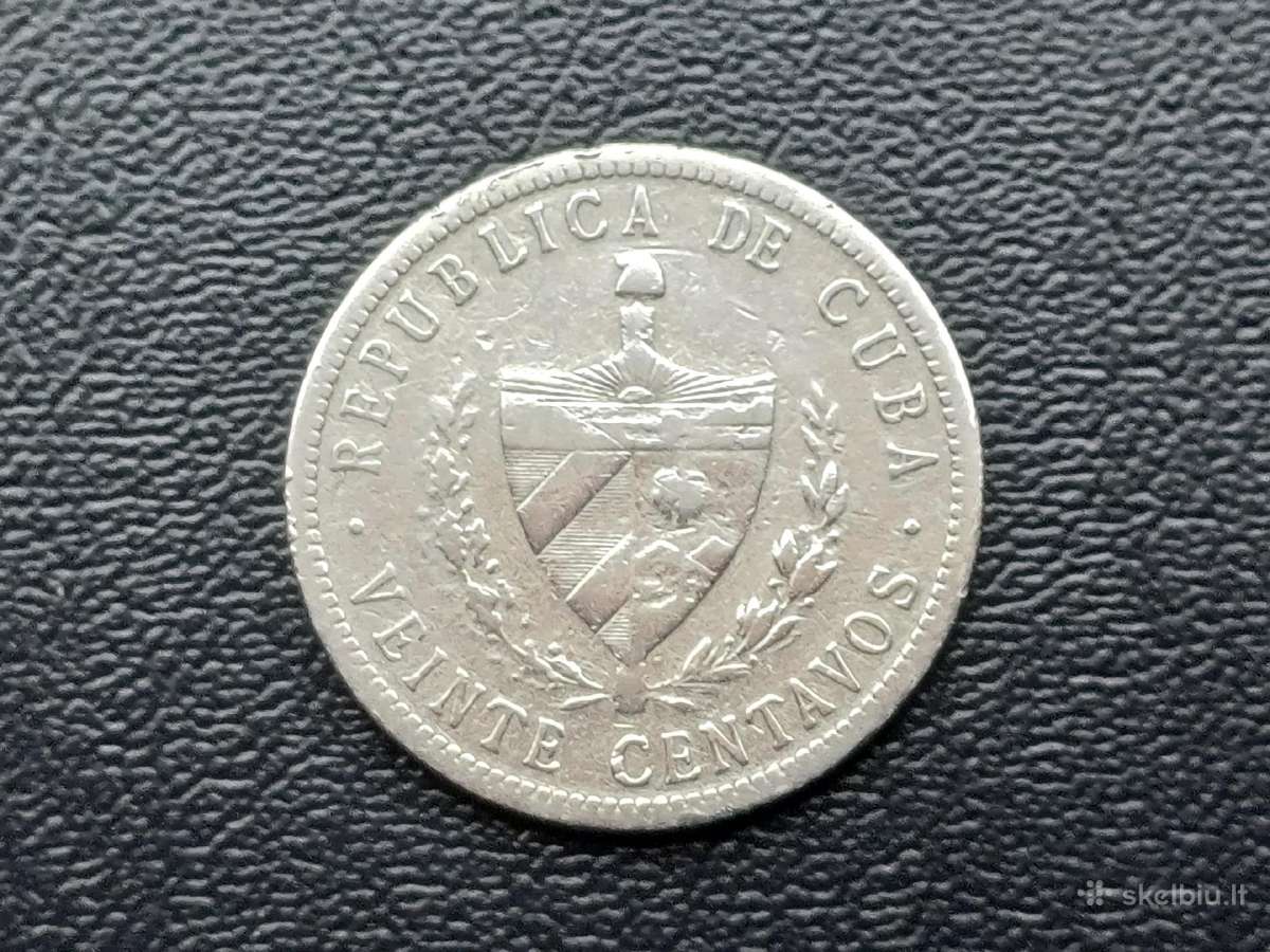 20 centavų 1915m. Kuba sidabras 900 - nuotraukos Nr. 2