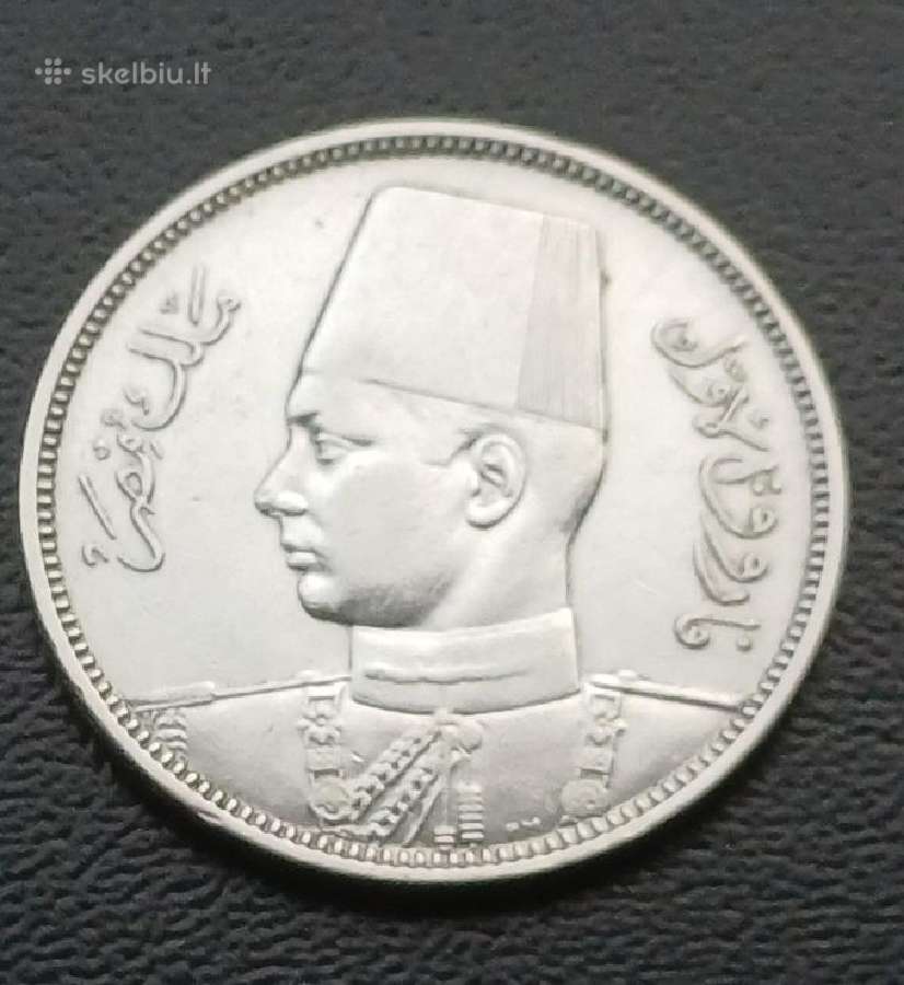 5 piastrai 1939m. Egiptas sidabras - nuotraukos Nr. 2