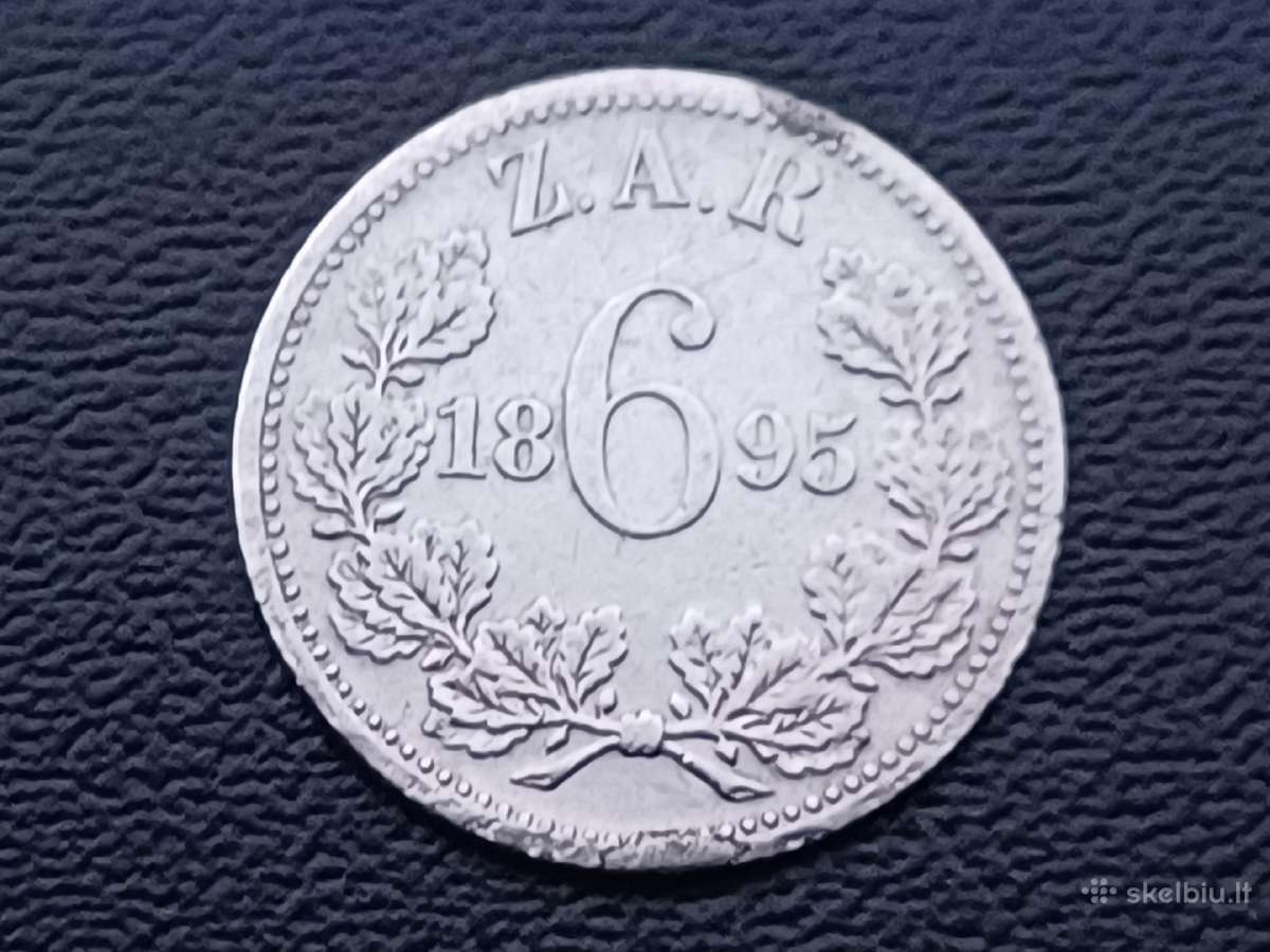 6 pensai 1895m. Pietų Afrika sidabras 925