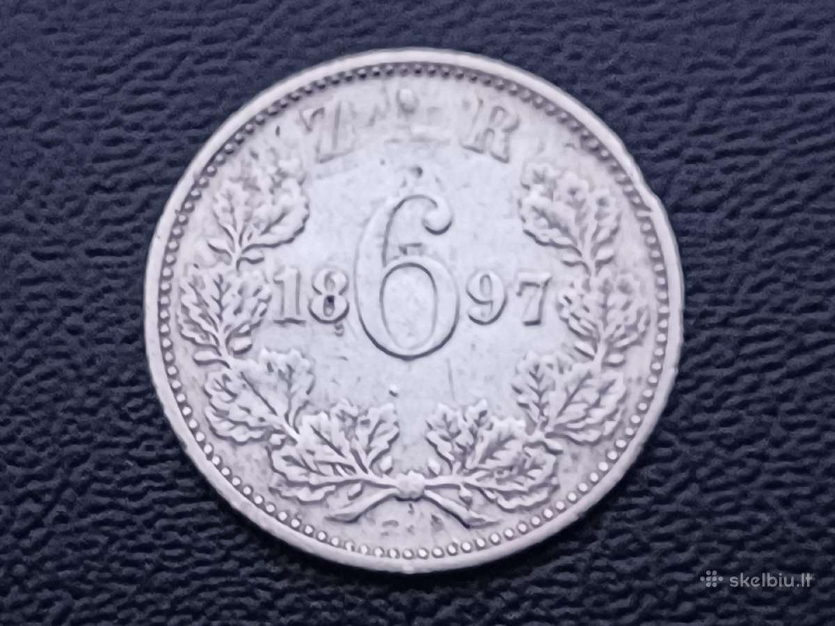 6 pensai 1897m. Pietų Afrika sidabras 925