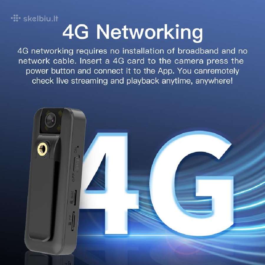 Slapta 4G įkraunama 4k raiškos kamera - nuotraukos Nr. 2