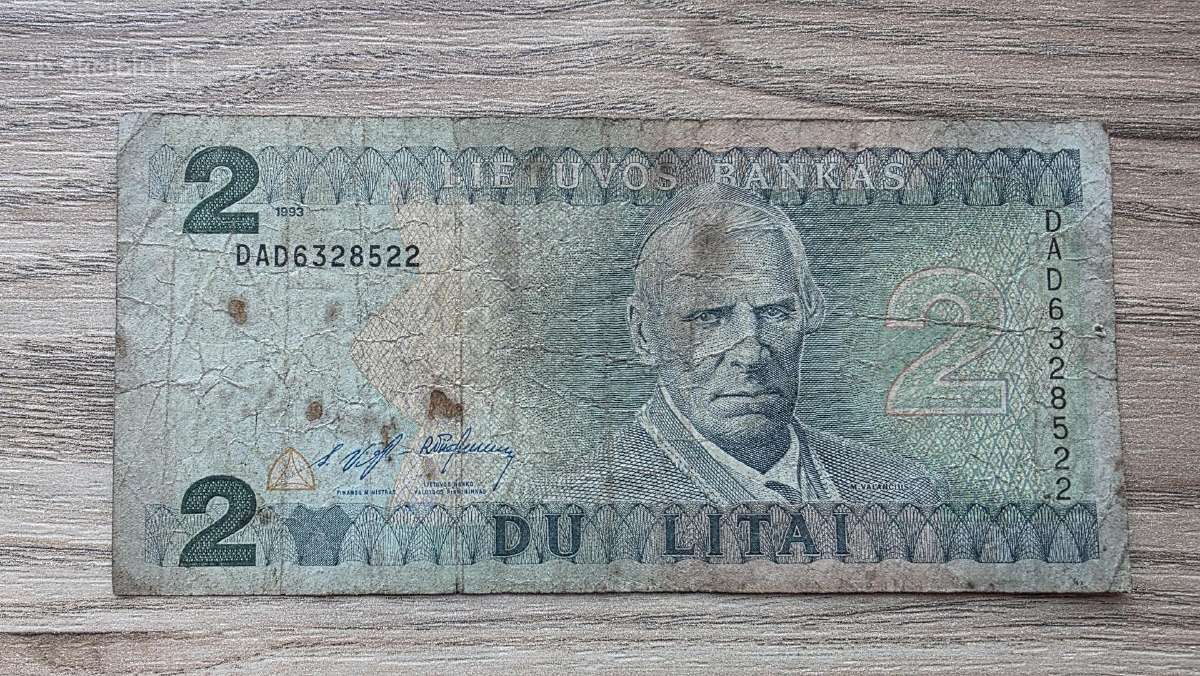1993 metų 2 litai Valančius