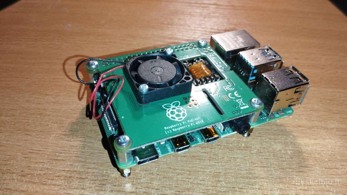 Raspberry Pi4 4gb su Poe-hat ir korpusu