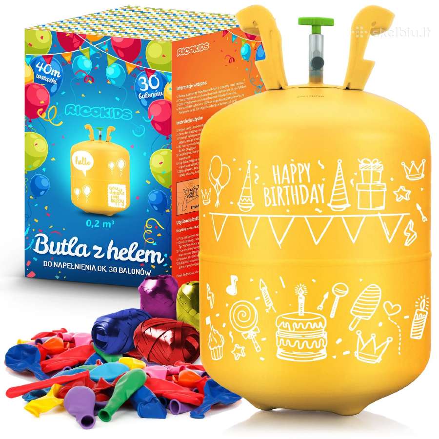 Helio dujos Ricokids 30 vnt. (0,2 m3)