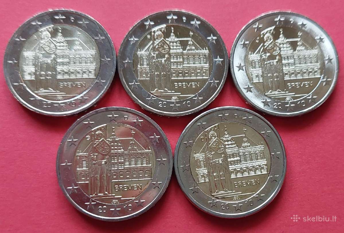 Vokietija 2010m. 2 € Brėmenas Unc komplektas