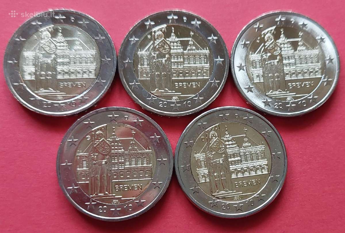 Progines 2€ monetos Vokietijos Unc - nuotraukos Nr. 5