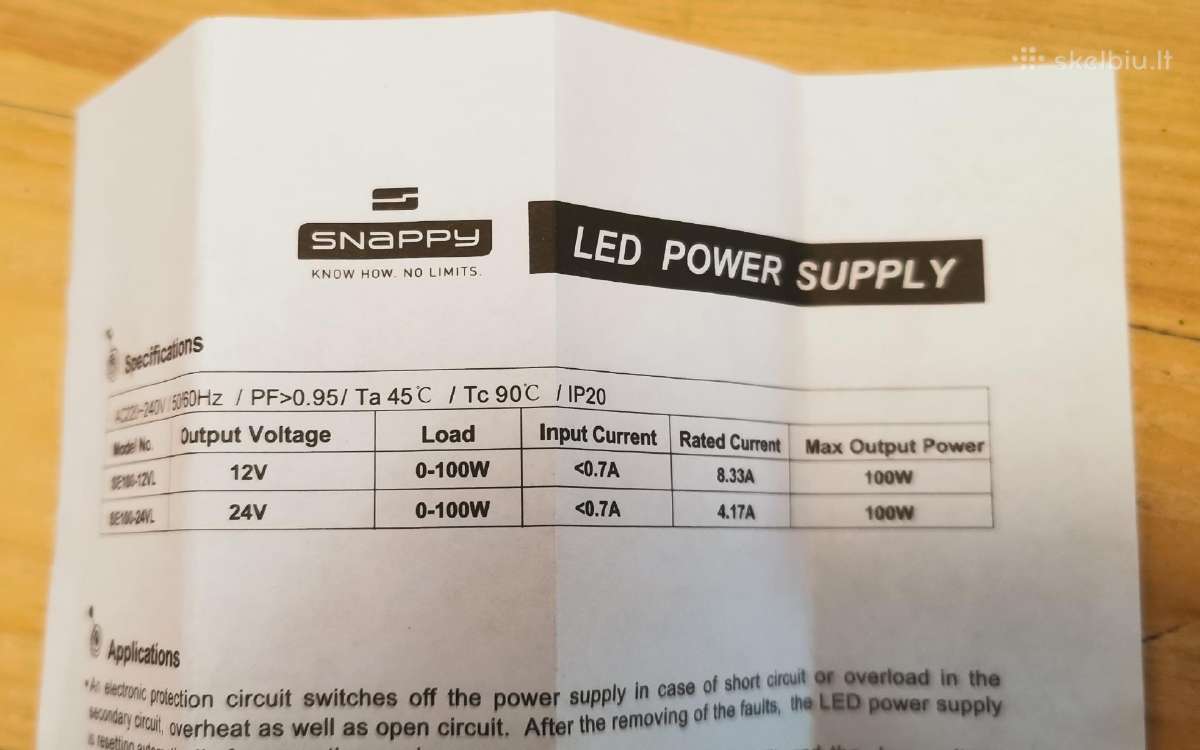 LED matinimo šaltinis blokelis 24v 100w - nuotraukos Nr. 5