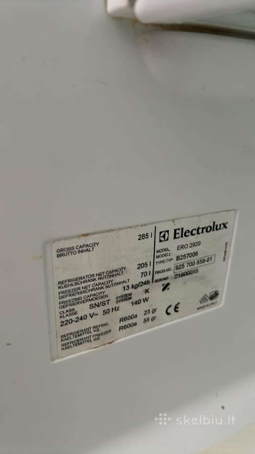 Electrolux saldytuvas - nuotraukos Nr. 3