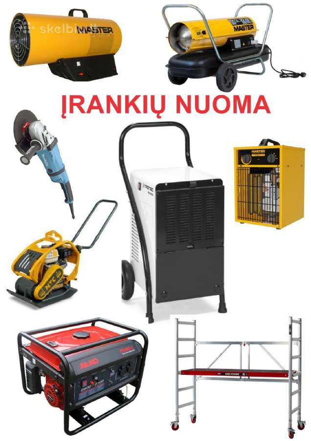 Įrankių nuoma drėgmės surinkėjo, autobusiuko nuoma