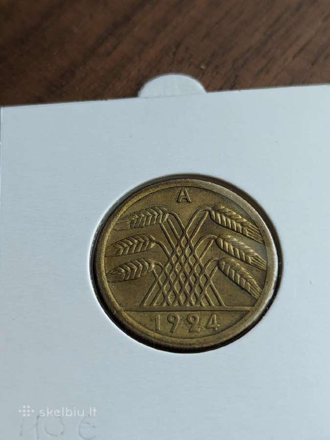 Vokietija 50 rentenpfenigų 1924a Au - nuotraukos Nr. 2