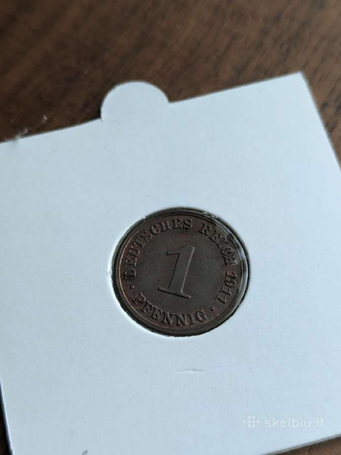 Vokietijos Imperija 1 pfenigas, 1911 - nuotraukos Nr. 2