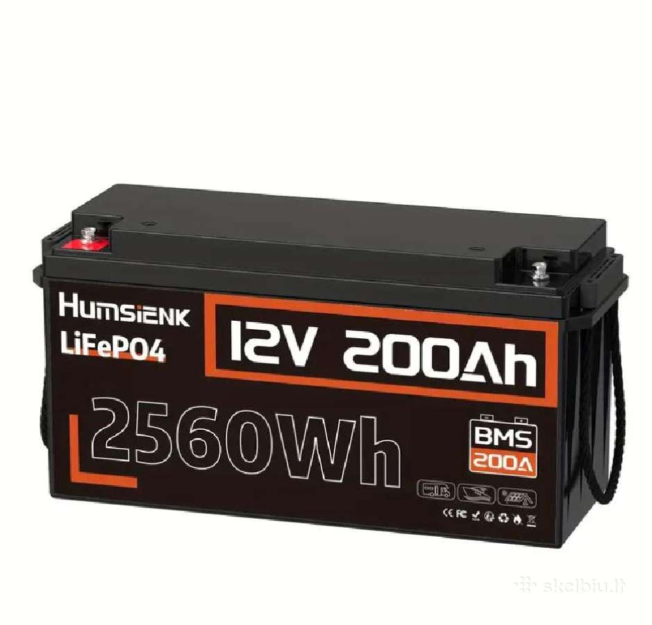 Humsienk Lifepo4 12v 200ah baterija su Bms (2560wh